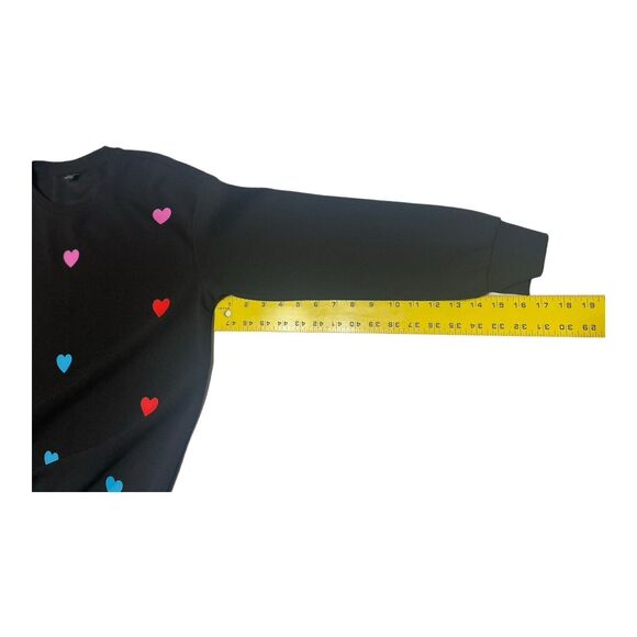 SHEIN Black Top With Colorful Hearts Long Sleeve Women’s‎ Medium Shirt - Picture 7 of 10